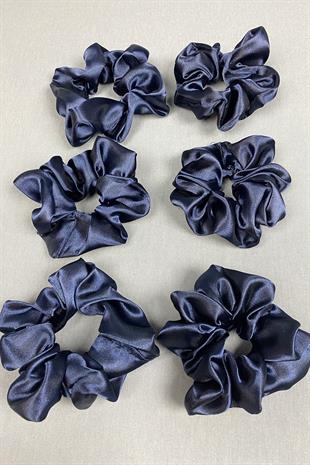 6 Lı Saten Saç Lastik Toka Seti