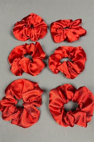 6 Lı Saten Saç Lastik Toka Seti