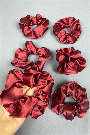 6 Lı Saten Saç Lastik Toka Seti