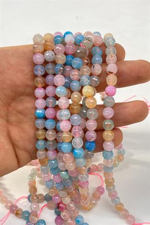 Açık Çakra Ceyt Doğal Taş Dizi Fasetli Kesim 8 mm