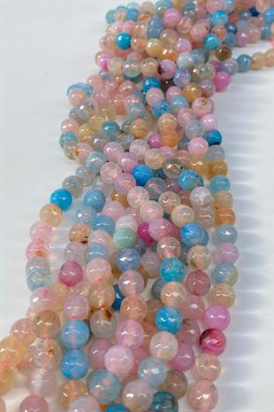 Açık Çakra Ceyt Doğal Taş Dizi Fasetli Kesim 8 mm