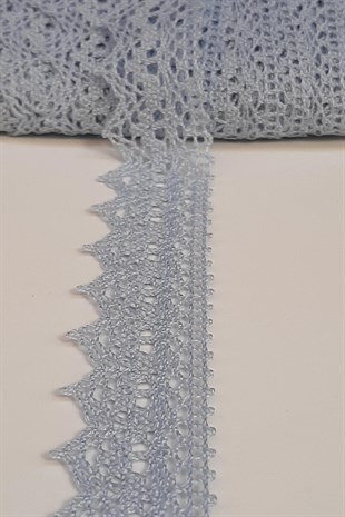 Açık Gri Kopanaki Koton Dantel 2,5cm