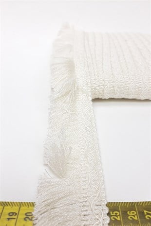 Light Cream Rope Tassel Fringe Ribbon 5 cm