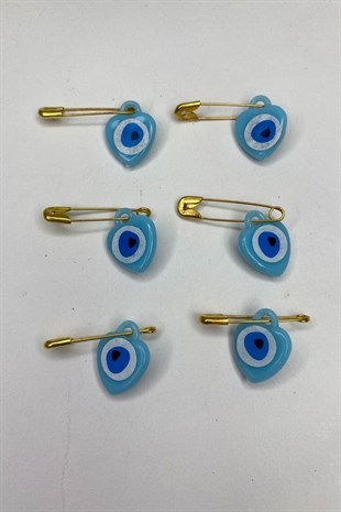 Açık Mavi İğneli Nazar Boncuğu 50 Adet