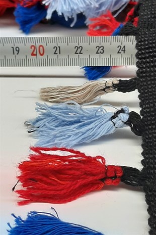 Light Blue Red Satin Blue Cotton Fringe Tassel