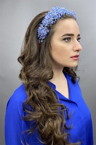 Light Blue Pollux Crystal Stone Henna and Bridal Crown