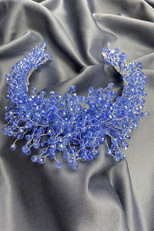 Light Blue Pollux Crystal Stone Henna and Bridal Crown