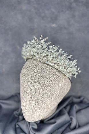 Light Mint Green Livan Beaded Bridal Henna Crown Hair Accessory