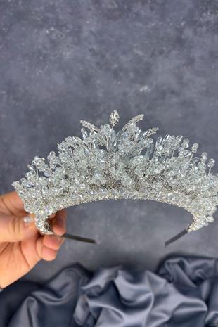 Light Mint Green Livan Beaded Bridal Henna Crown Hair Accessory