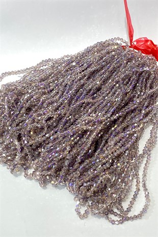 Açık Mor Janjanlı Pramit Dizi Kristal Boncuk 4 mm