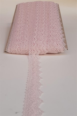 Açık Pembe Kopanaki Koton Dantel 2,5cm