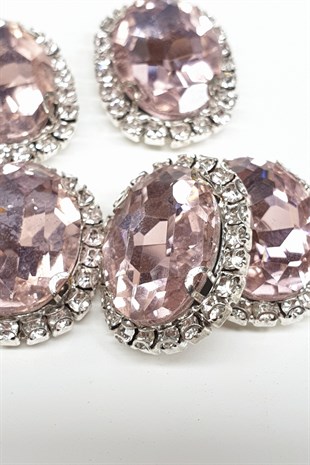 Açık Pembe Oval Kasalı Dikme Taş