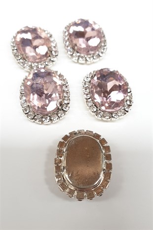 Açık Pembe Oval Kasalı Dikme Taş