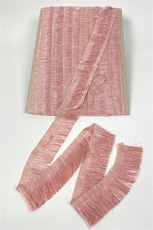 Açık Pudra Düz Saçak İp Püskül Şerit