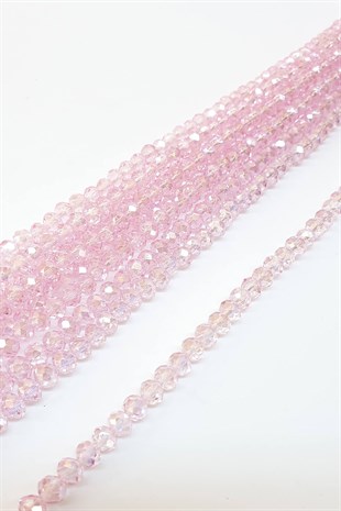 Açık Pudra Kristal Boncuk 6 Mm