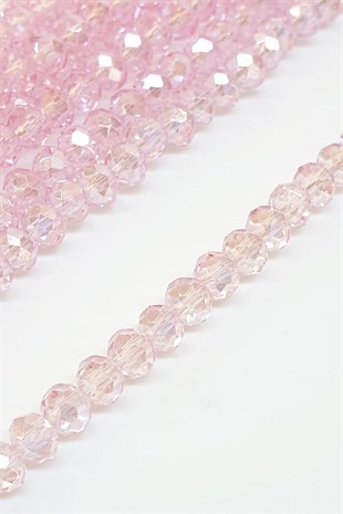 Açık Pudra Kristal Boncuk 6 Mm