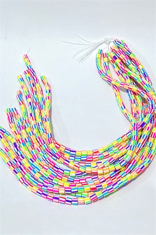 Light Color Cylinder Fimo Dough Beads