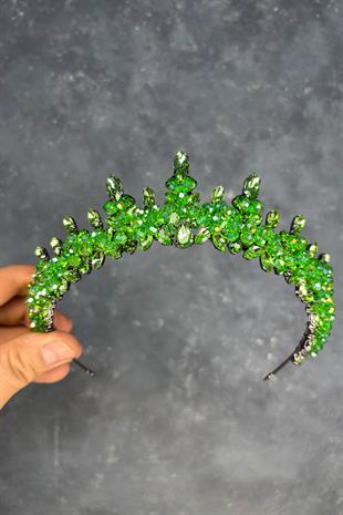 Light Green Lycian Beaded Bridal Henna Crown