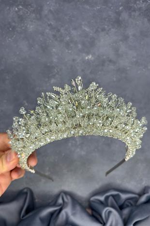 Light Green Livan Beaded Bridal Henna Crown Hair Accessory