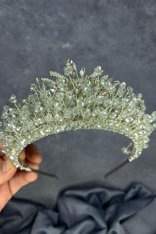 Light Green Livan Beaded Bridal Henna Crown Hair Accessory