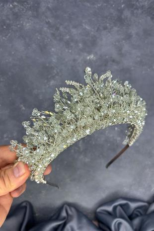 Light Green Livan Beaded Bridal Henna Crown Hair Accessory