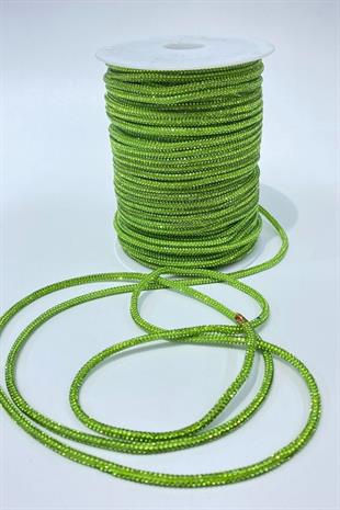 AçıkYeşil  Full Sık Taşlı Boru Şerit Kordon