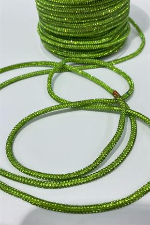 AçıkYeşil  Full Sık Taşlı Boru Şerit Kordon