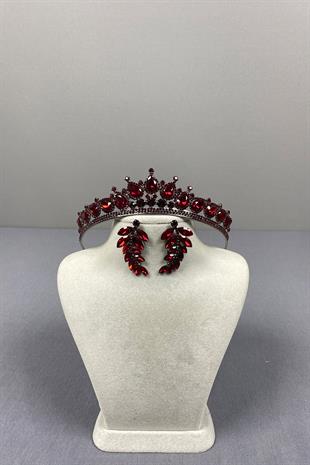 Ade Bridal Henna Crown and Drop Earring Set