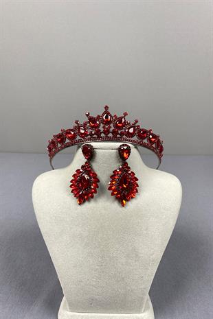 Ade Bridal Henna Crown and Drop Earring Set
