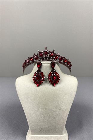 Ade Bridal Henna Crown and Drop Earring Set