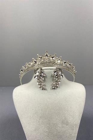 Ade Gelin Tacı Ve Damla Küpe Seti