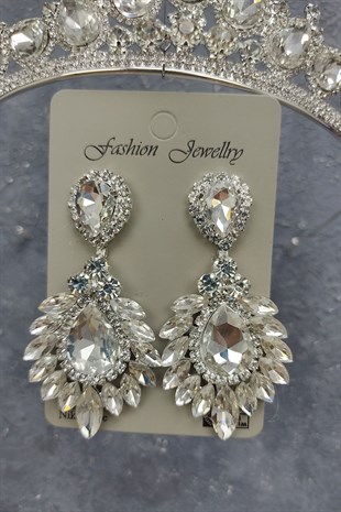 Ade Model Gelin Tacı Ve Damla Mekik Taşlı Küpe