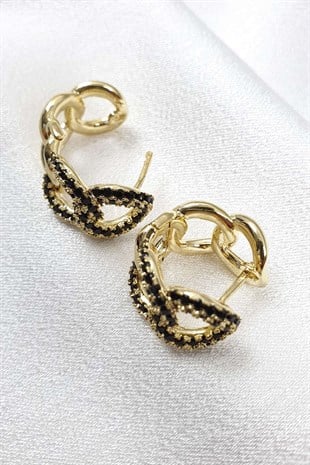 Adhara Halka Zircir Renkli Taşlı Küpe