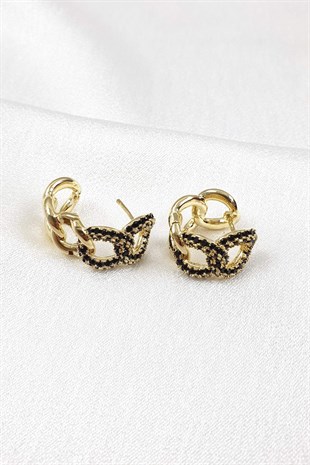 Adhara Halka Zircir Renkli Taşlı Küpe