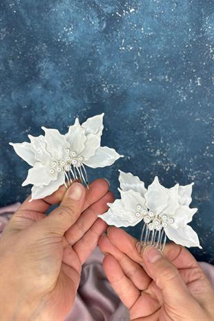 Adora Sedef Reçine 2 Li Tarak Saç Ve Gelin Aksesuarı