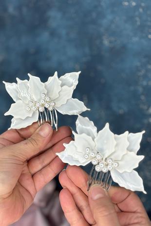 Adora Sedef Reçine 2 Li Tarak Saç Ve Gelin Aksesuarı