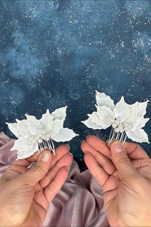 Adora Sedef Reçine 2 Li Tarak Saç Ve Gelin Aksesuarı