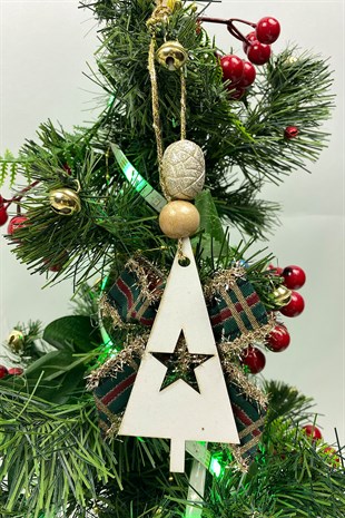 Ağaç Baskılı Yılbaşı Süsü
