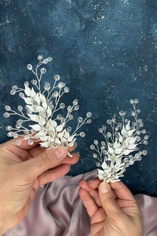 Agenta Sedef Mineli 2 Li Saç Ve Gelin Türban Aksesuarı