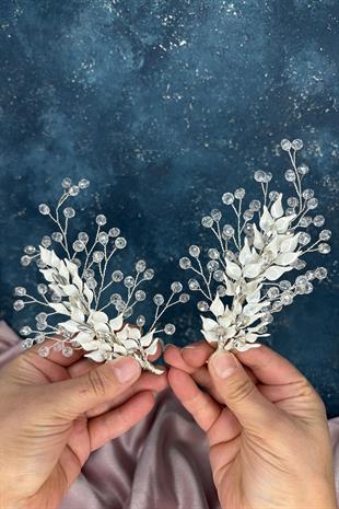 Agenta Sedef Mineli 2 Li Saç Ve Gelin Türban Aksesuarı