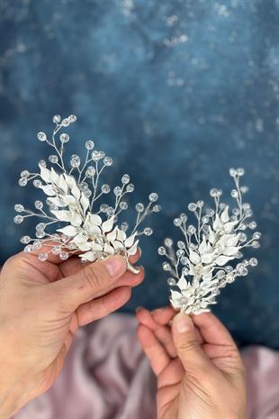 Agenta Sedef Mineli 2 Li Saç Ve Gelin Türban Aksesuarı