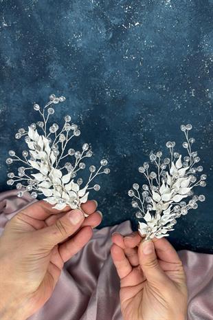 Agenta Sedef Mineli 2 Li Saç Ve Gelin Türban Aksesuarı