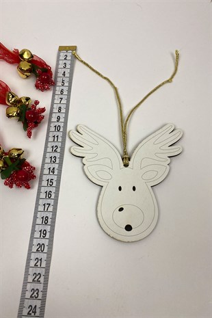 Ahşap Geyik Baskı Yılbaşı Ağaç Süsü(5Adet)