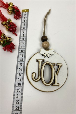 Ahşap Joy Baskılı Yılbaşı Ağaç Süsü