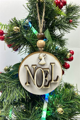 Ahşap Noel Baskılı Yılbaşı Ağaç Süsü