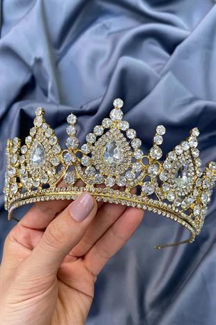 Ahu Damla Kristal Taşlı Gelin Kına Tacı