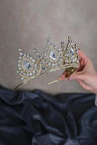 Ahu Damla Kristal Taşlı Gelin Kına Tacı