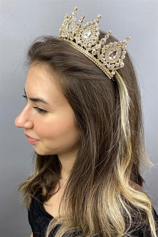 Ahu Model Gold Bridal Crown