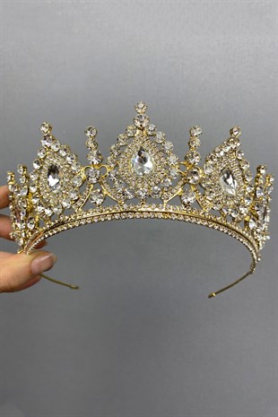 Ahu Model Gold Bridal Crown