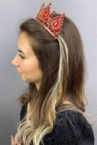 Ahu Model Red Gold Bridal Crown
